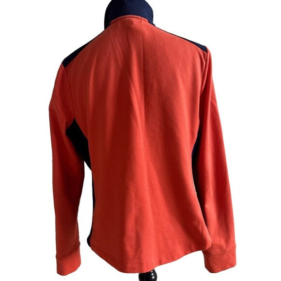 Womans L-RL active wear, Ralph Lauren active jacket Orange & Navy zip sweater - Picture 3 of 12